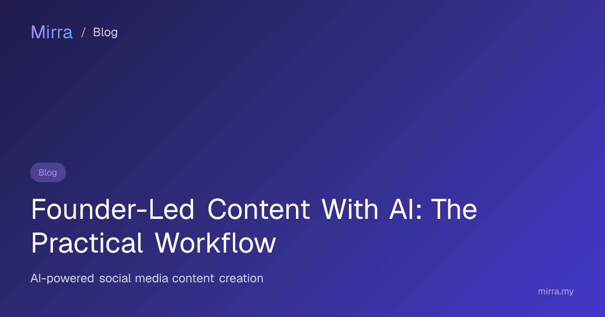 Founder-Led Content With AI: The Practical Workflow