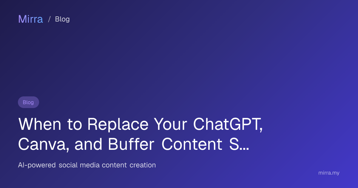 When to Replace Your ChatGPT, Canva, and Buffer Content Stack